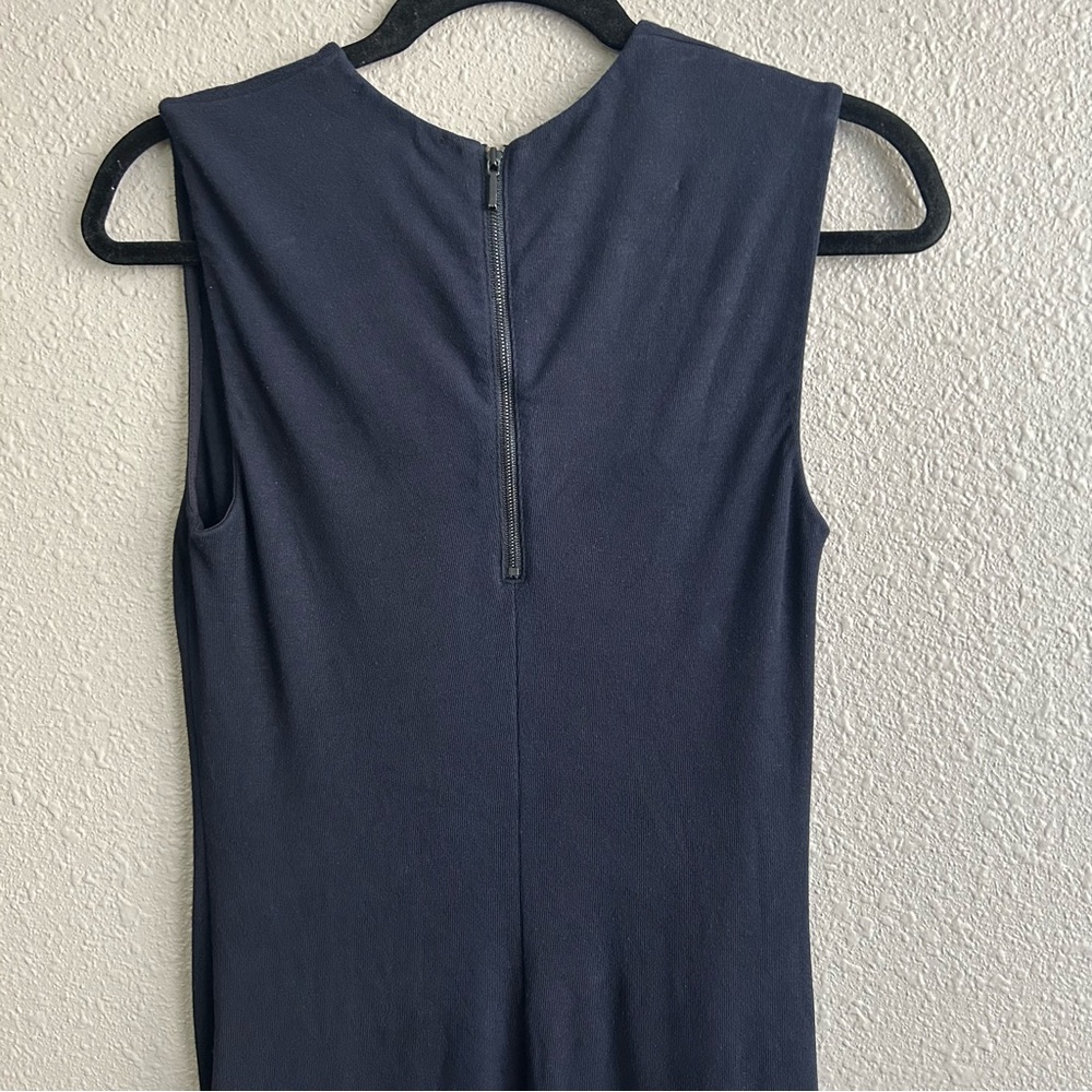 Vince‎ navy fitted sleeveless pencil midi dress - Picture 4 of 8